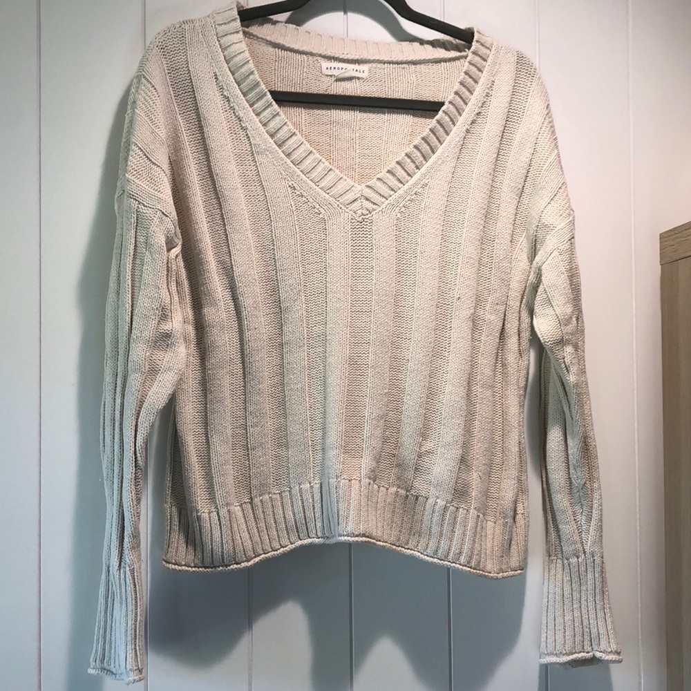 3 FOR $30!! Bundle! Aeropostale v neck ribbed cotton collegiate sweater